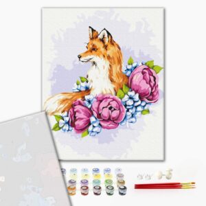 Malowanie po numerach Premium Kwiatowy lis © Anna Kulyk