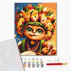 Malowanie po numerach Premium Wiosenny kot © Marianna Pashchuk