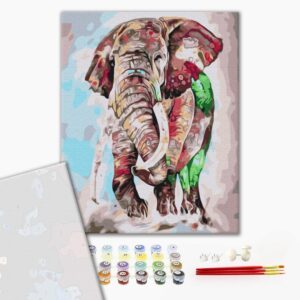 Malowanie po numerach Premium Tęczowy słoń